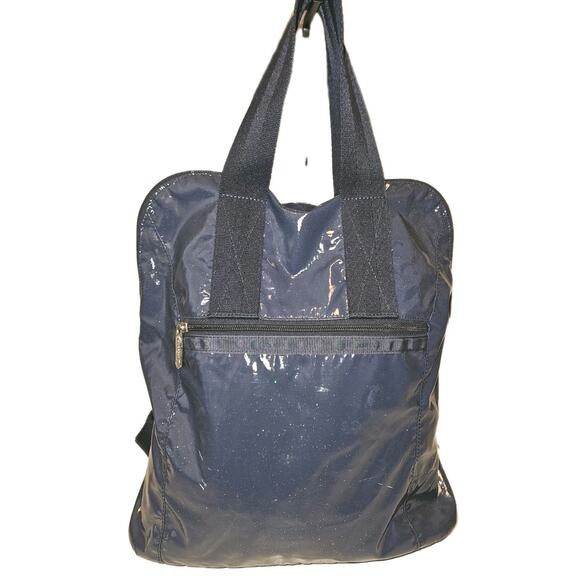 LeSportsac Coated Nylon Backpack Blue 12x13x3.5 - Picture 4 of 12